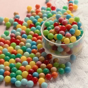 40g Round 4mm Ball Shaped Plastic Fake Rainbow Sprinkles