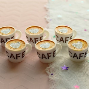 Coffee Cups Frozen Drink and Bottles Miniature Charms Cabochons 10 and