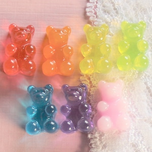 7 Pcs Assorted Realistic Gummy Bear Cabochons 17x10mm image 1