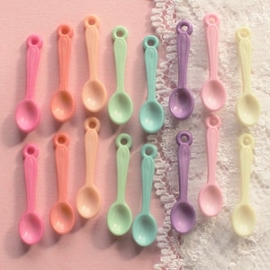 Assorted Pastel Spoon Charms - 25x6mm