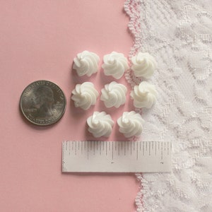 8 Pcs White Whipped Cream Dollop Cabochon 18x14mm image 4