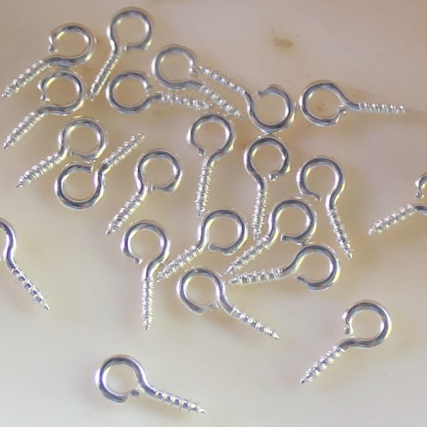 400 or 800 Pieces 8mm Bright Silver Eye Screws