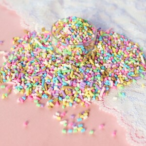 5g Pastel Polymer Clay Faux Rainbow Sprinkles image 2