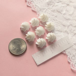 8 Pcs White Whipped Cream Dollop Cabochon 18x14mm image 5