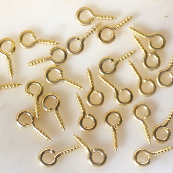 200 Pcs 8mm Bright Gold Eye Screws