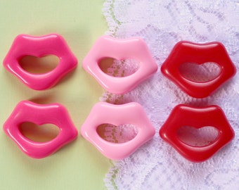 Pouty Kiss Lip Cabochons - 27x22mm