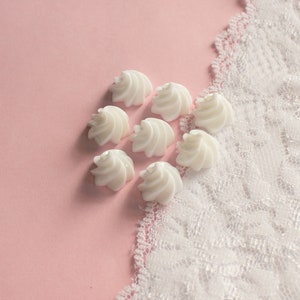 8 Pcs White Whipped Cream Dollop Cabochon 18x14mm image 2