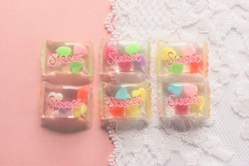 6 Pcs Clear See Through Sweet Heart Shaped Wrapped Candy - Etsy