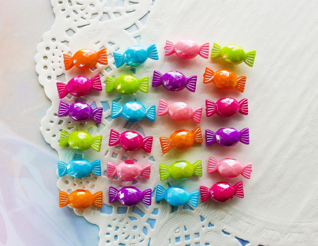 Assorted Iridescent Wrapped Candy Beads - 22x10mm - Etsy