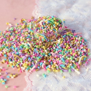 5g Pastel Polymer Clay Faux Rainbow Sprinkles image 3