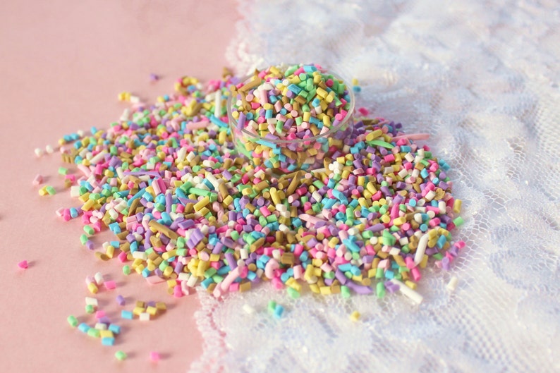 5g Pastel Polymer Clay Faux Rainbow Sprinkles image 3