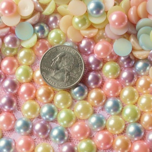 150 Pcs 8mm Pastel Round Flatback Pearls image 4