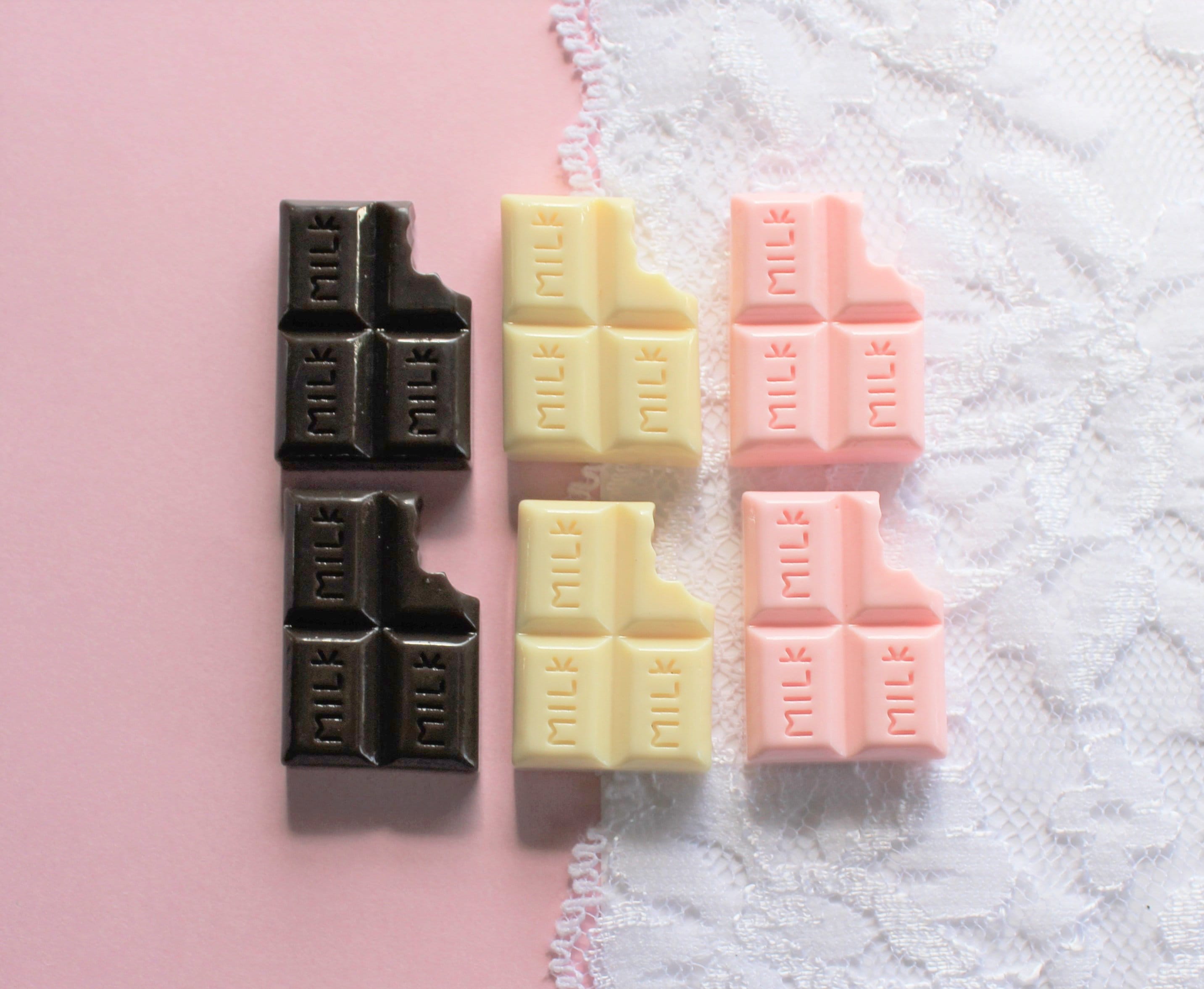 6 Pcs Big Assorted Milk Chocolate Bar Cabochons 26x19mm Etsy