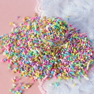 5g Pastel Polymer Clay Faux Rainbow Sprinkles image 1