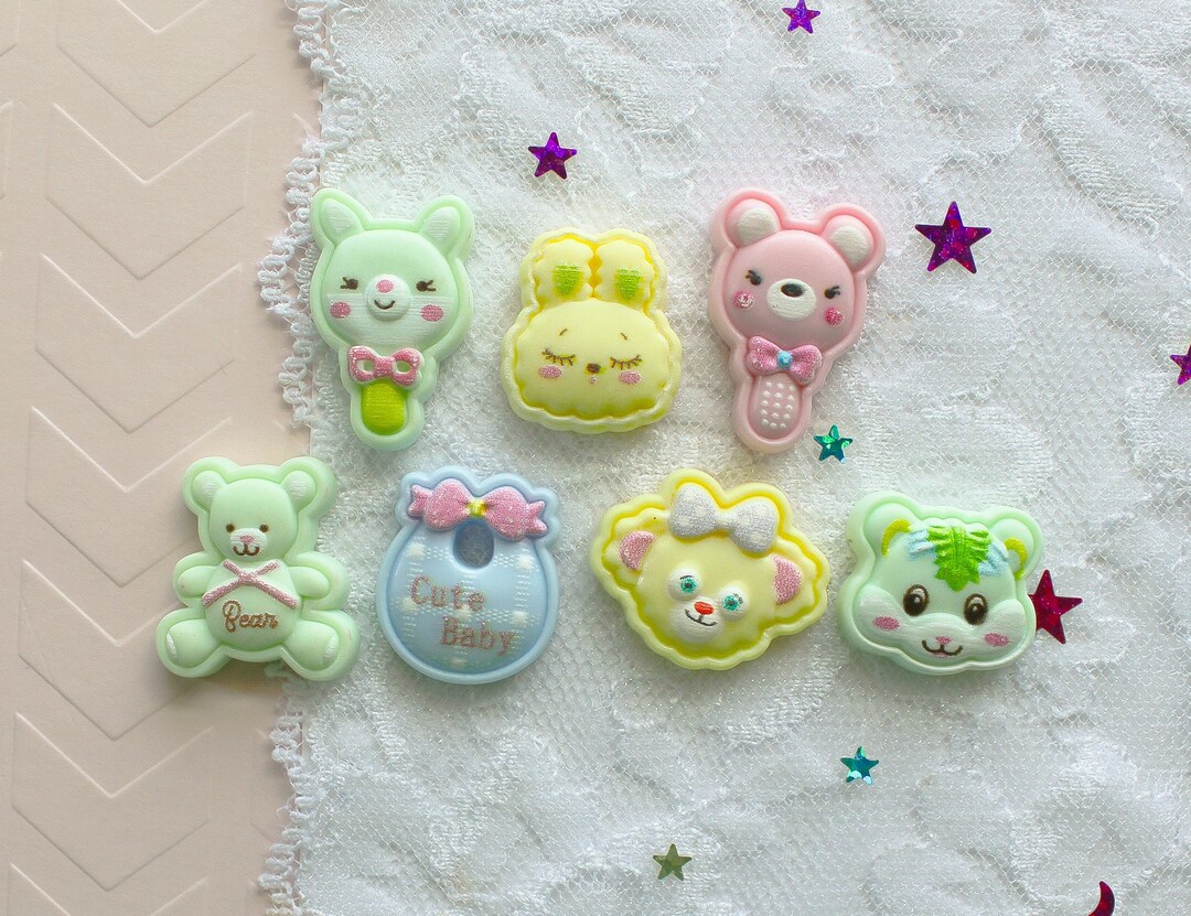 7 Pcs Assorted Matte Pastel Baby Shower Cabochons 22x21mm - Etsy