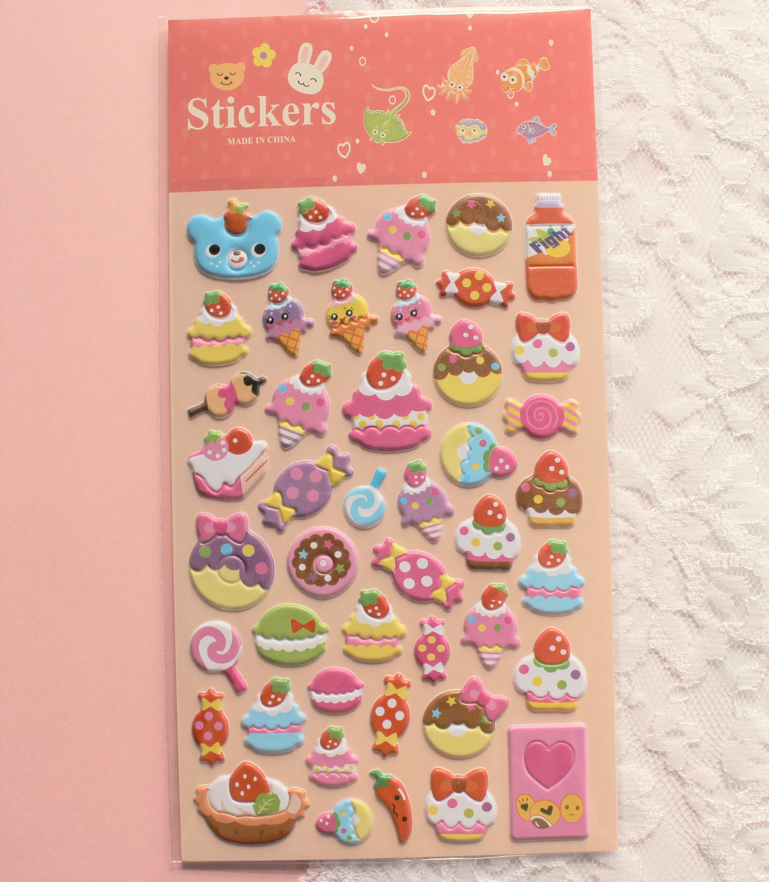 3D Puffy Food Stickers for Kids,Cute Food Stickers with Bread Pizza Sushi and Chocolate Stickers, Small Mini Food Theme Stickers for Scrapbooking