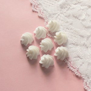 8 Pcs White Whipped Cream Dollop Cabochon 18x14mm image 3