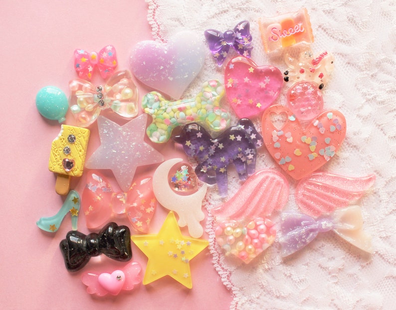 25 Pcs Sweet Pastel Fairy Cabochon Set Sizes 16mm-35mm Grade A Quality