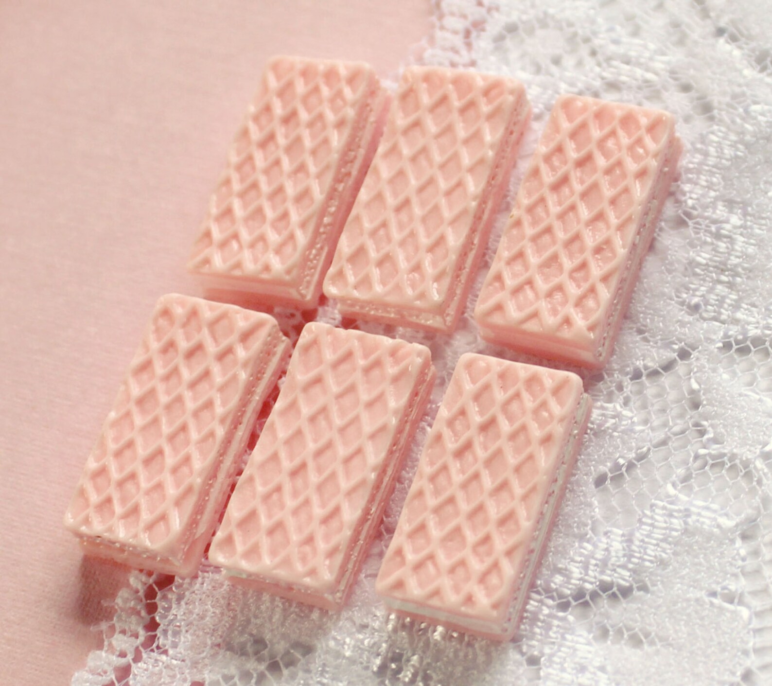 6 Pcs 3D Strawberry Sugar Wafer Cookies 20x10mm Etsy