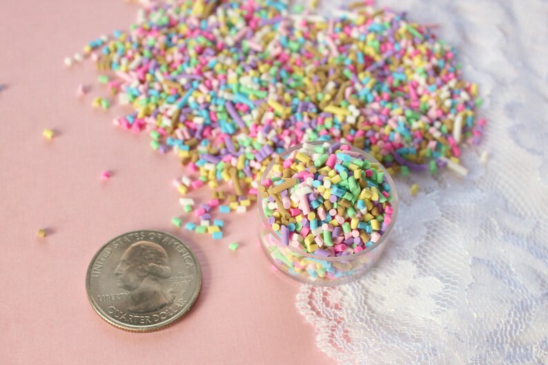 5g Pastel Polymer Clay Faux Rainbow Sprinkles image 5