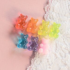 7 Pcs Assorted Realistic Gummy Bear Cabochons 17x10mm image 2