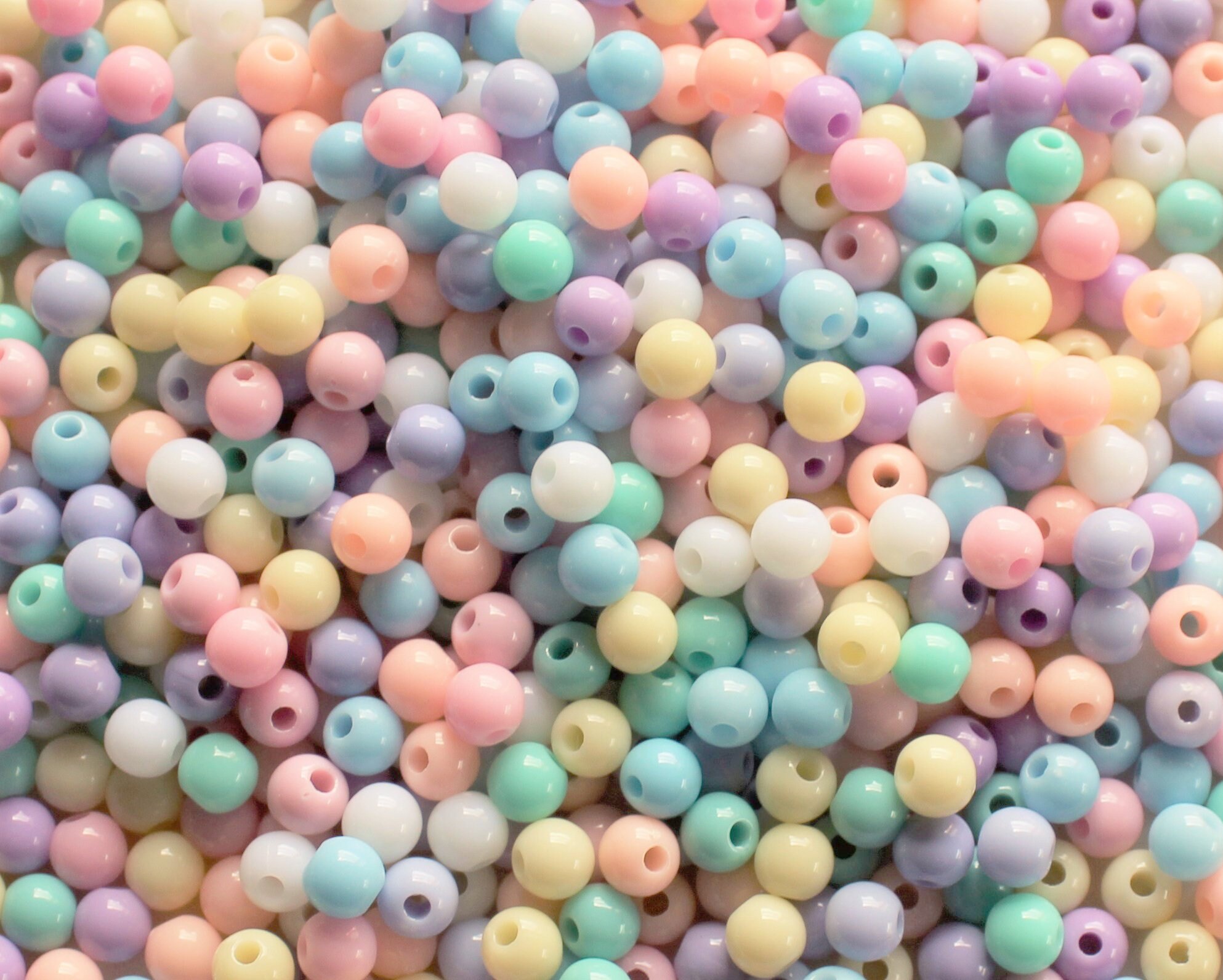 200Pcs 6mm Pastel Assorted Round Beads Etsy