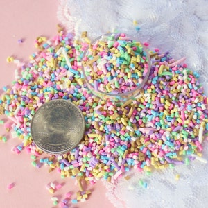 5g Pastel Polymer Clay Faux Rainbow Sprinkles image 4