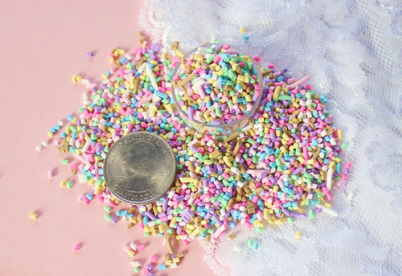 5g Pastel Polymer Clay Faux Rainbow Sprinkles image 4