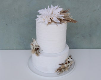Boho Floral Cake Tier Kit,  Floral Topper with Two Floral Pics, Rustic Cake Decorations, Flowers for Cakes