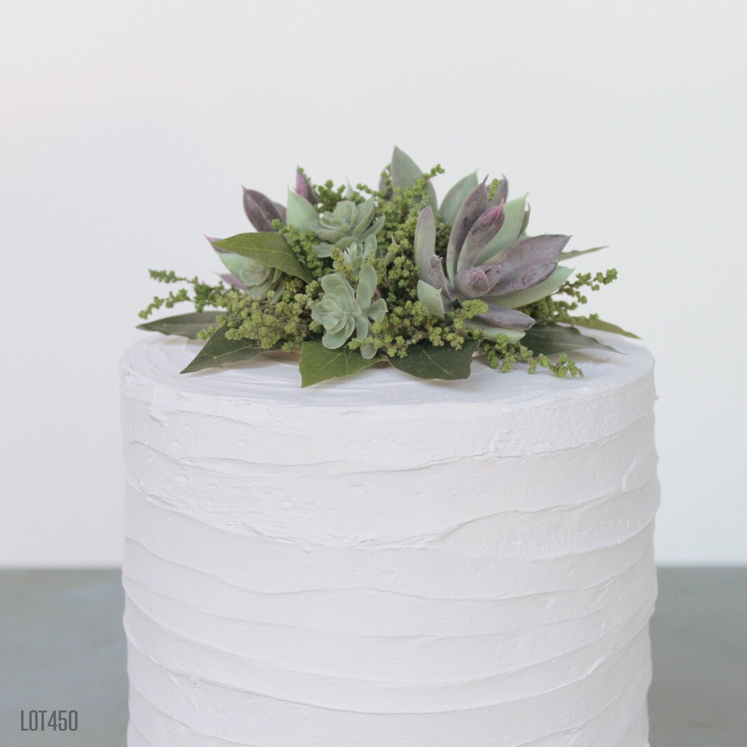 Succulent Wedding Cake Topper, Floral Cake Top Decoration, Artificial