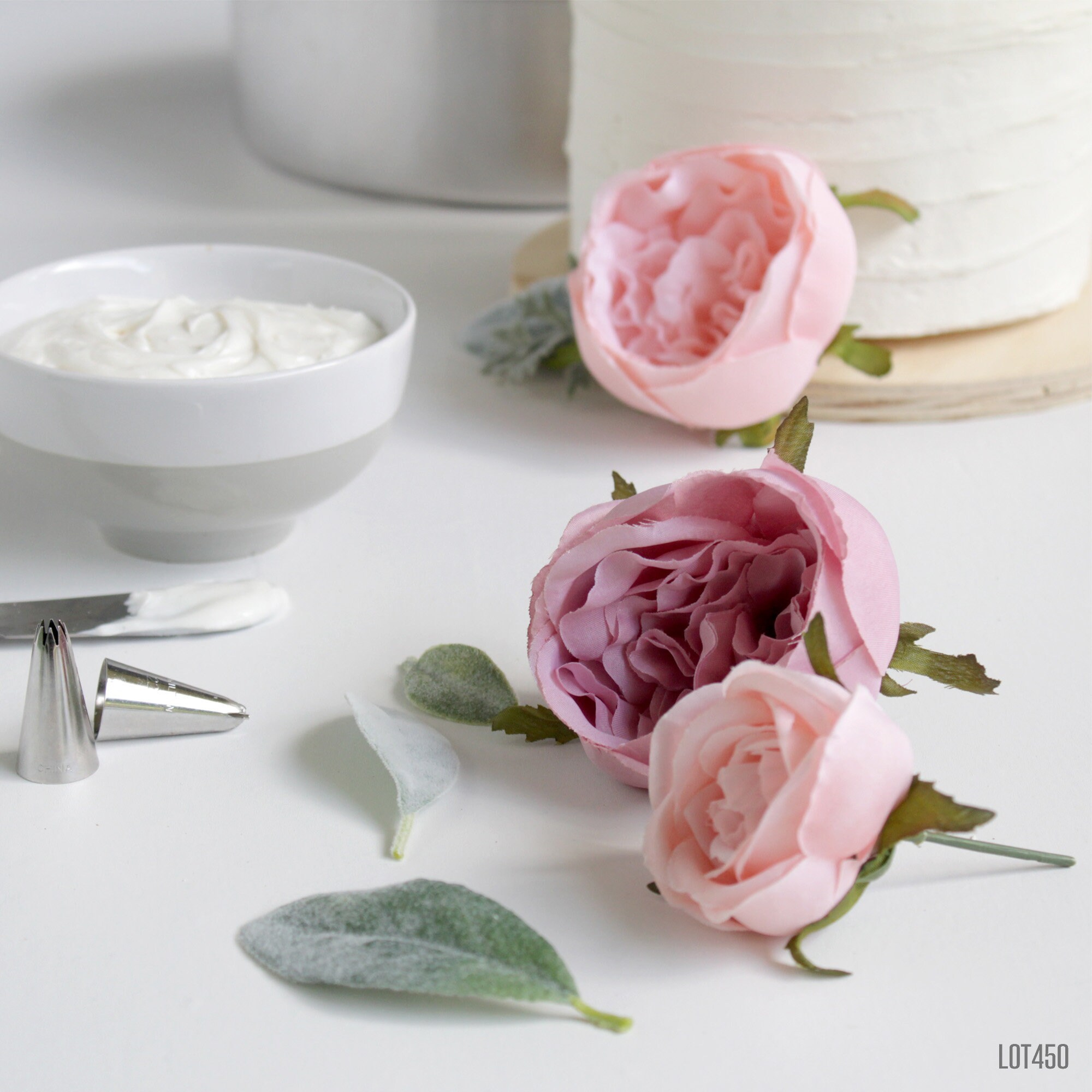 Pink Rose and Dusty Rose Cake Flower Decoration Kit Etsy