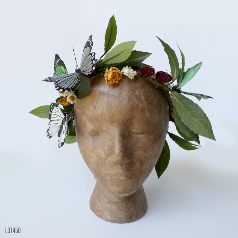 Baby Wedding Photo Prop Butterfly Flower Crown Headpiece Hair Wreath Child Summer Garden Flowers for Hair Adult