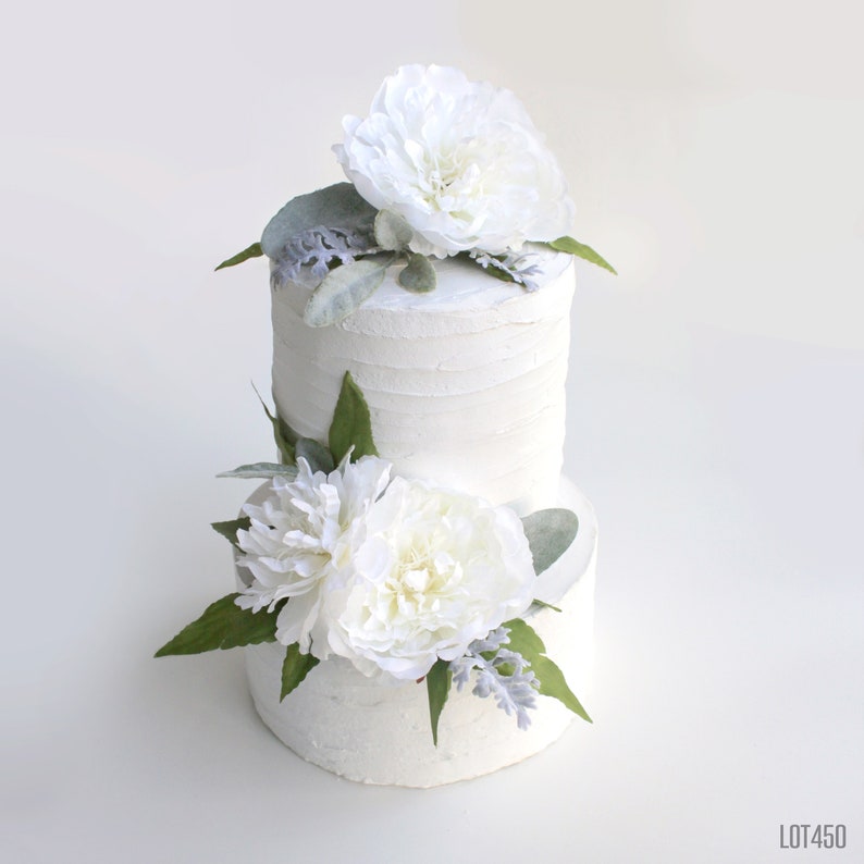White Silk Peony Flower Decoration Kit Artificial Flowers for Etsy