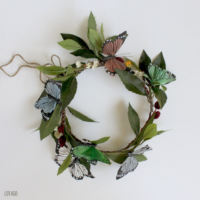 Baby Wedding Photo Prop Butterfly Flower Crown Headpiece Hair Wreath Child Summer Garden Flowers for Hair Adult
