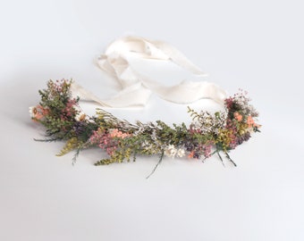 Wildflower Hair Flowers, Dried Flower Crown, Dry Floral Spring Mix