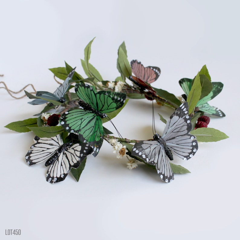 Baby Wedding Photo Prop Butterfly Flower Crown Headpiece Hair Wreath Child Summer Garden Flowers for Hair Adult