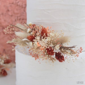 Orange Rust Cake Decoration, Boho Cake Pick for Cakes, Decor for Cake Decorating, Dried Flowers for Cakes