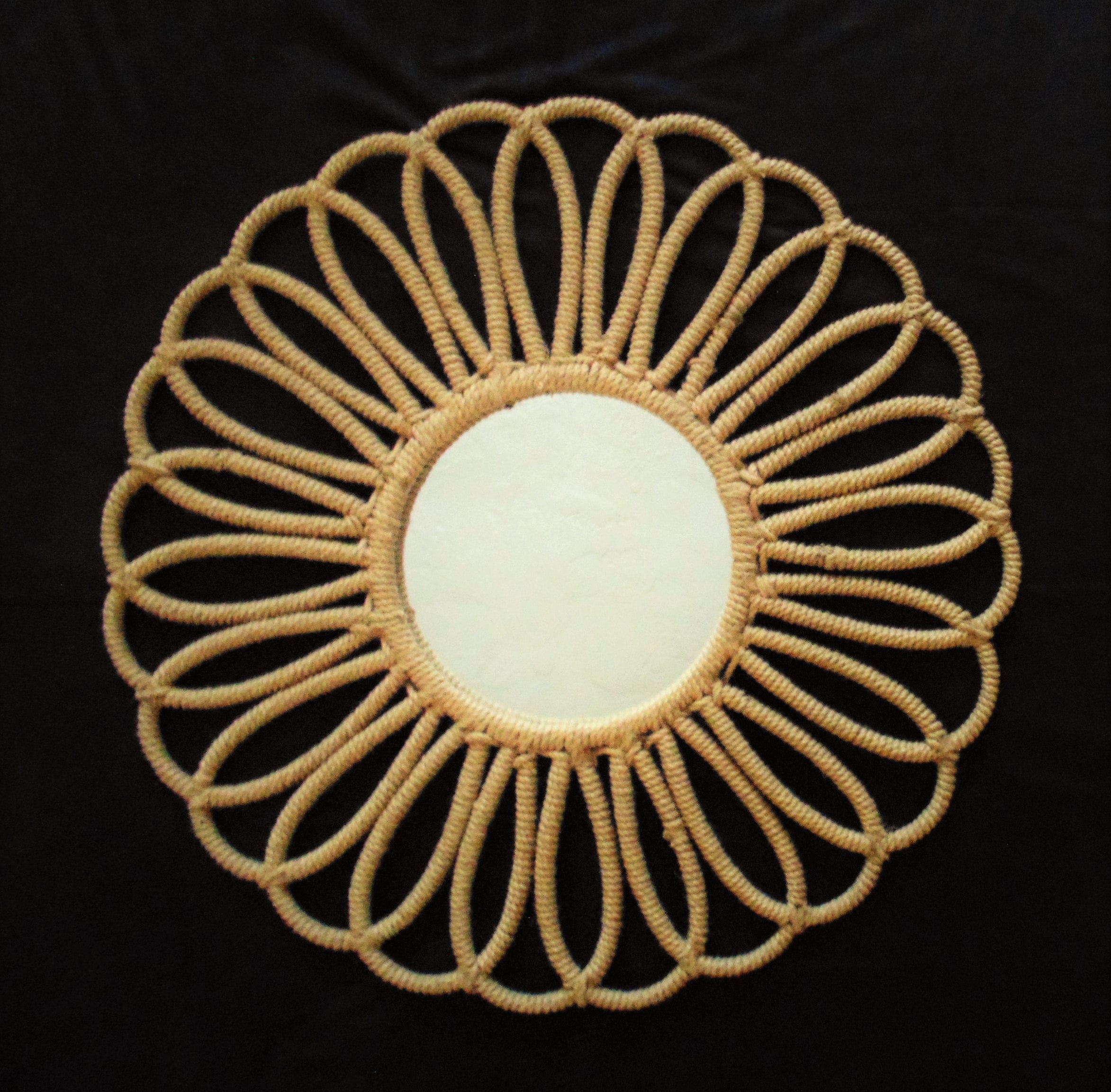 LARGE Looped Rope Sunburst Wall Mirror 3 Feet Wide - Etsy