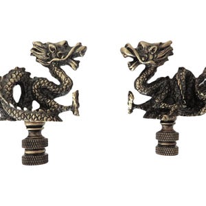 Pair of Chinese Dragon Lamp Finials