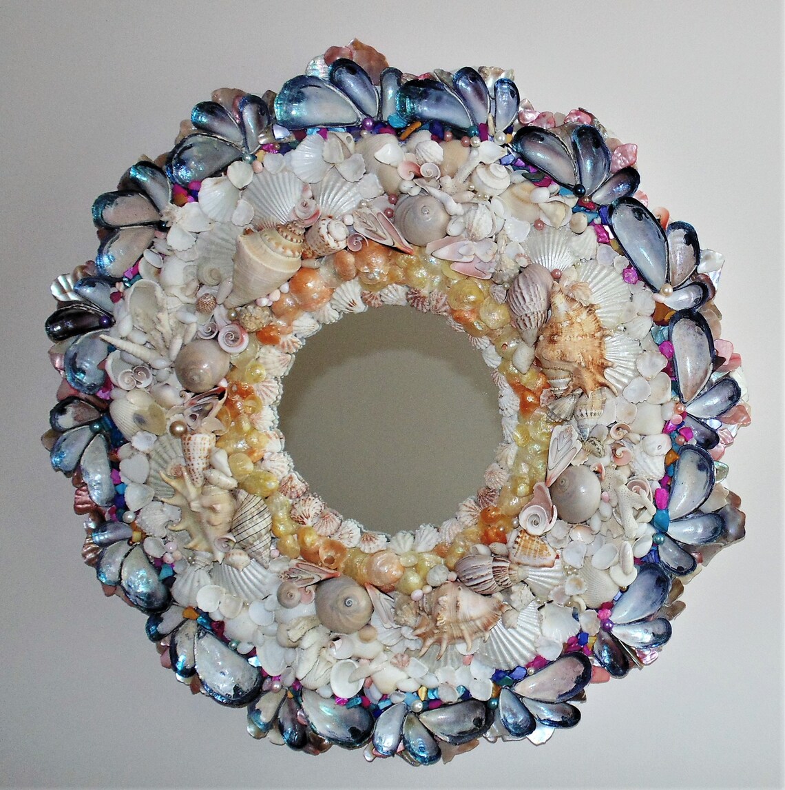 Natural Sea Shell Encrusted Wall Mirror Oneofakind Etsy UK