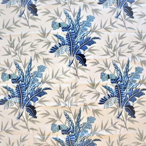 9 Yards Old World Weavers for Scalamandre &quot;Bahar&quot; Designer Linen Fabric Blue & White