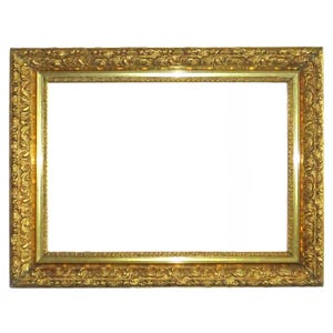 Antique Gilt Wood & Gesso Picture Frame for Portrait Painting or Mirror 20" x 28" Opening