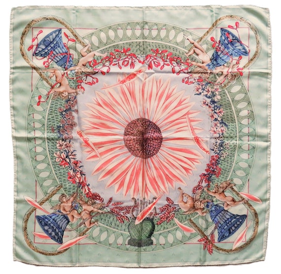 Hermes French Silk Scarf Cupids Love - image 1
