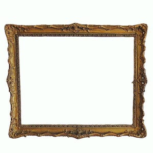 Antique Victorian Gilt Wood & Gesso Picture Frame Fits 22 1/4" x 28 1/4" Rabbet Opening