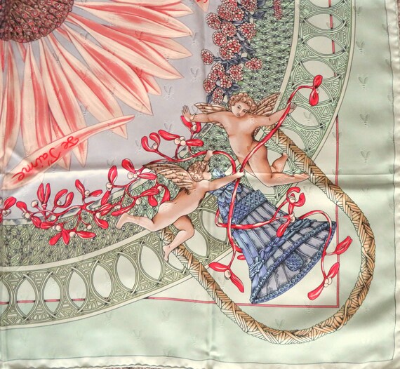 Hermes French Silk Scarf Cupids Love - image 5
