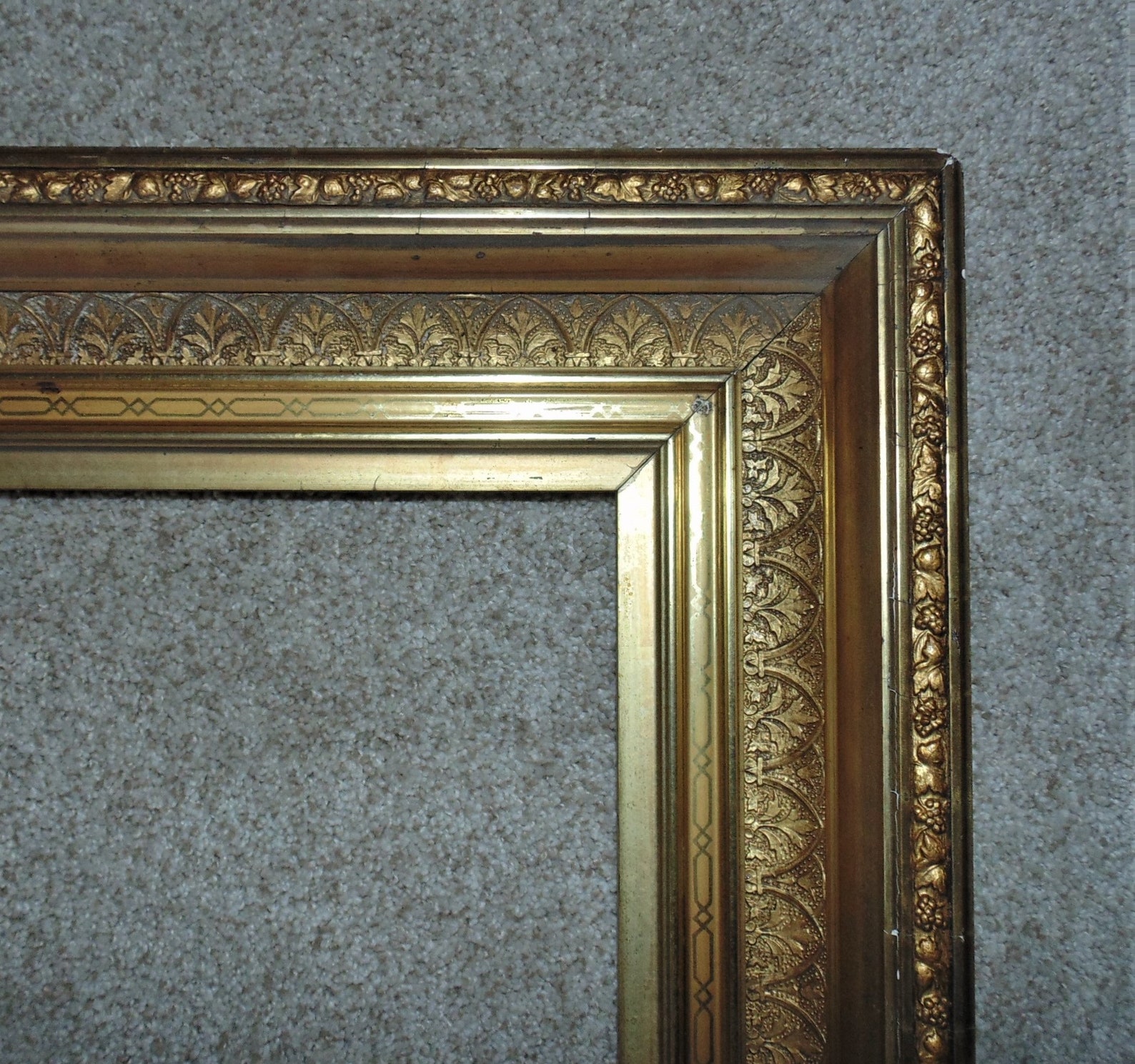 19th C. Picture Frame Gilt Wood & Gesso Antique Victorian for Etsy