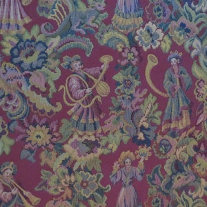 10 Yards Scalamandre Tapestry Designer Fabric in Burgundy Red