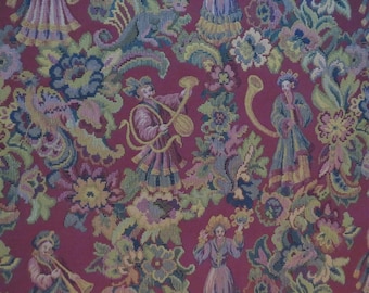 10 Yards Scalamandre Tapestry Designer Fabric in Burgundy Red