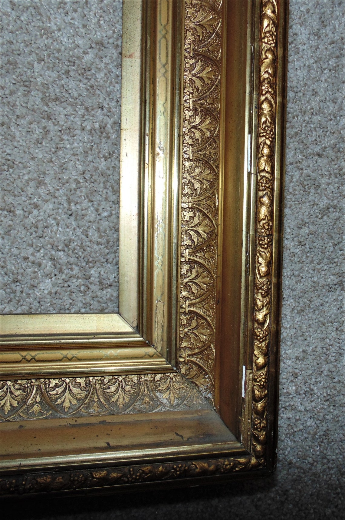 19th C. Picture Frame Gilt Wood & Gesso Antique Victorian for Etsy