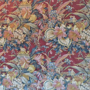 4.75 Yards Scalamandre &quot;Madame Butterfly&quot; 100% Cotton Designer Chinoiserie Asian Fabric